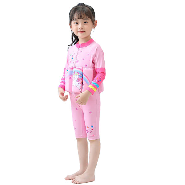 Flytedrakt for baby og barn, flytende badedrakt i ett stykke Pink 3 M