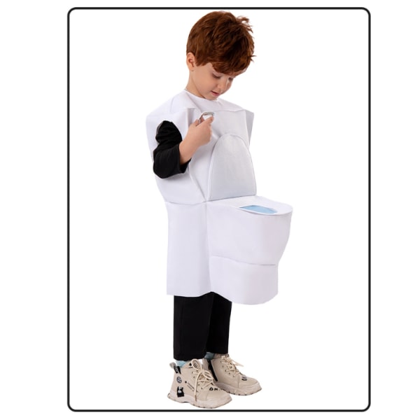 Kids Skibidi Toalett Man Kostym Halloween Dress Up Toilet Man M