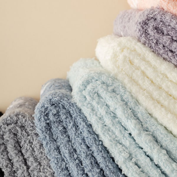 Vinter Fluffy Slippersokker, Bløde Sovesokker 1 Par White