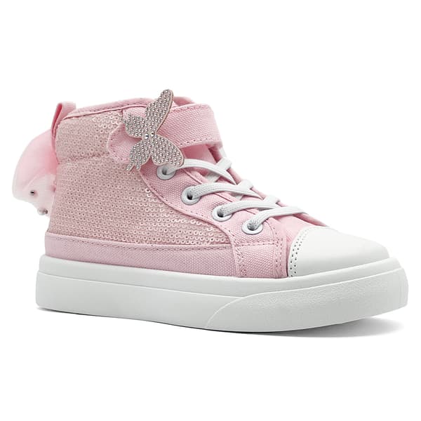 Søde høje sneakers i kanvas til piger pink 33