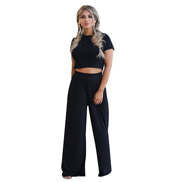 Damer i vanlig färg Casual tvådelad set black L