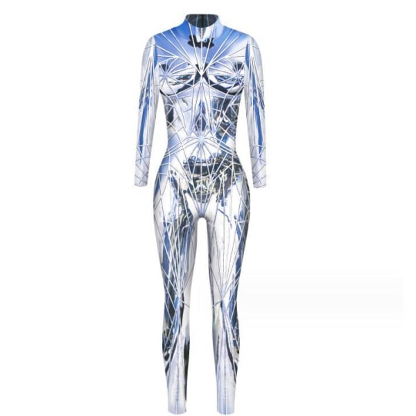 Futuristisk bodysuit i ett stycke för kvinnor White S