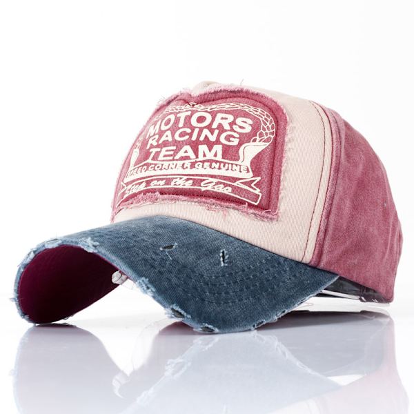 Klassisk Basebollkeps i Bomull, Vintage Tvättad Denim, Dad Hat Color 1