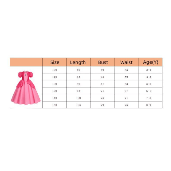 Princess Cosplay kostym för flickor Barn, Princess Dress Cosplay Outfit med tillbehör 140cm