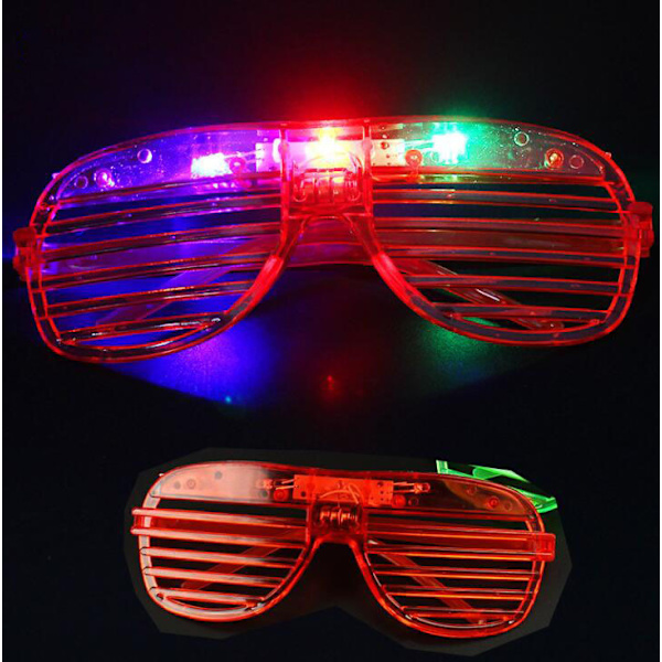 2st LED persienner lyser upp glasögon Red