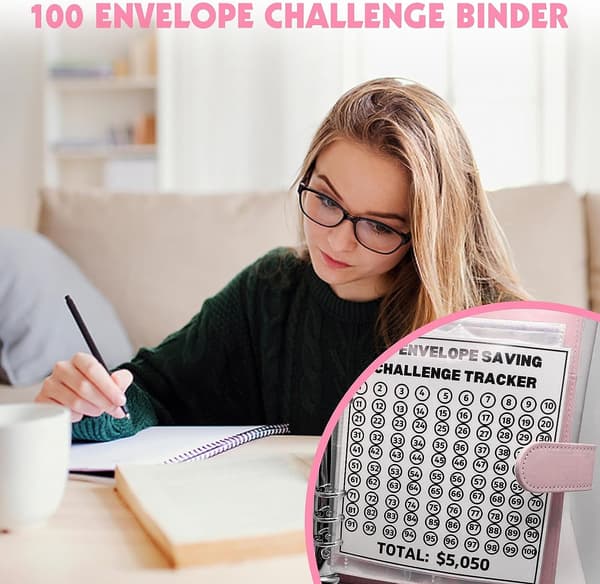100 Kuvert Utmaningsmapp Pink