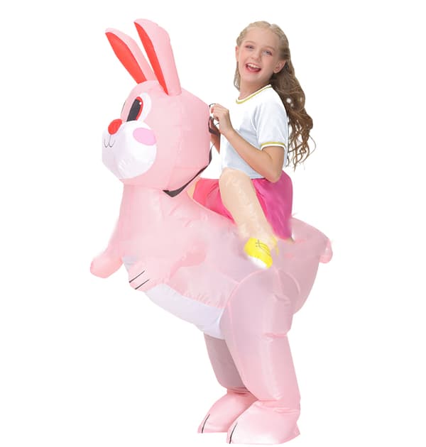 Pink Bunny Uppblåsbar Kostym Helkropp L