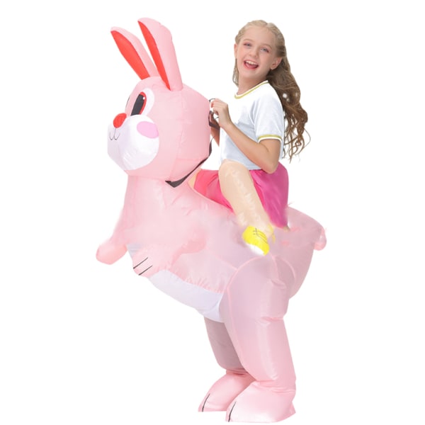 Pink Bunny Uppblåsbar Kostym Helkropp M