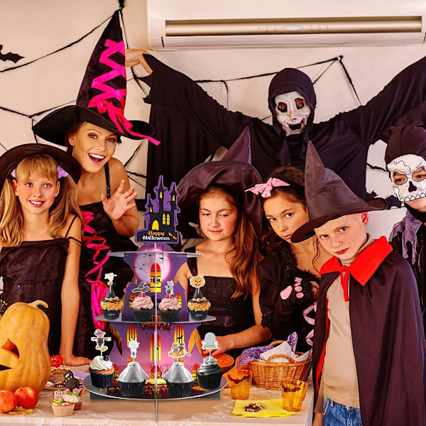 Cupcake Stativ för Halloweenfest Dekorationer 3-vånings Dessertstativ Style 1