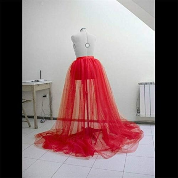 Kvinders Tulle Tutu Lange Skørter Bryllup Maxi Kjole Red