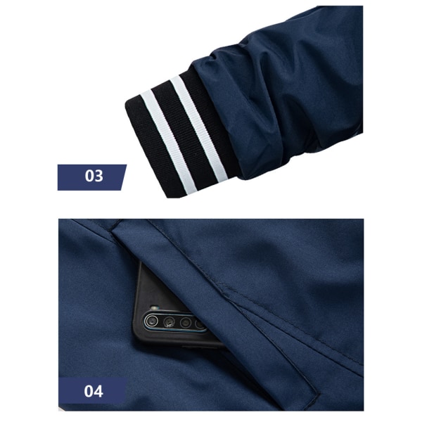 Herrejakke Casual Pilot Full Zip Jakke Blue XL