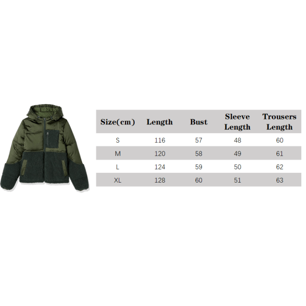 Naisten talvinen Sherpa-pehmustettu kirjava takki Dark Green S