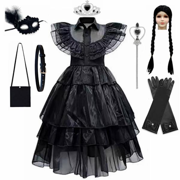 Girls Costume Dress Nevermore Costume Cosplay Girls 110cm