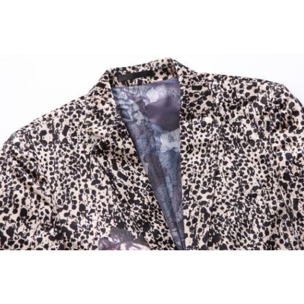 Tiger Leopard Print Klänning Blazer för män Black 54