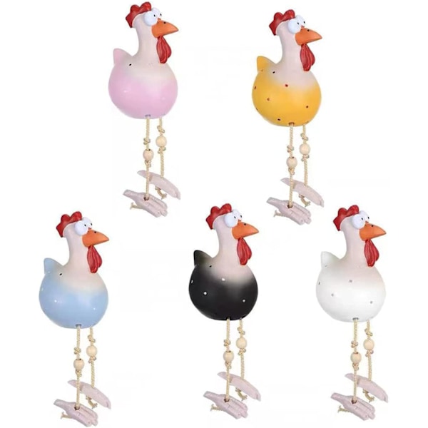 5PCS Resin Rooster utomhusstatyer