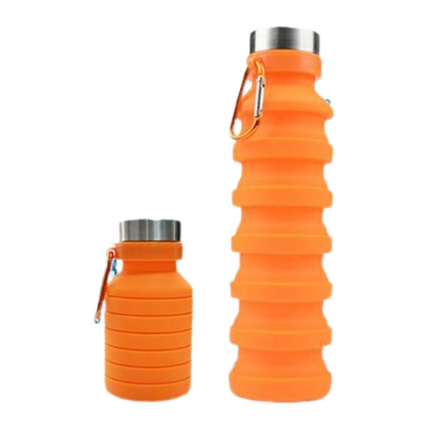 Hopfällbar Vattenflaska, Återanvändbara BPA-fria Vattenflaskor Orange