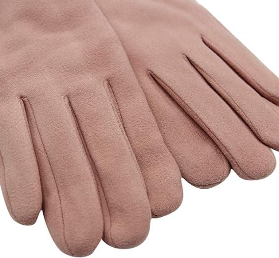Dame Suede Handsker Søde Kat Fleeceforet Varme Handsker Pink