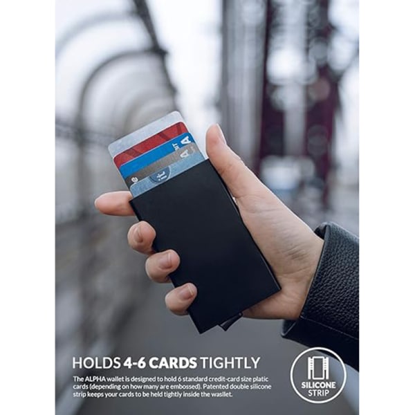 Pop Up plånbok, slimmad minimalistisk kreditkortshållare för män och kvinnor BLUE