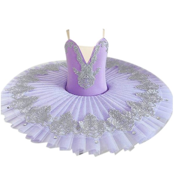 Balett Tutu Klänning Svan Dansföreställning Kostymer för Flickor purple 160cm