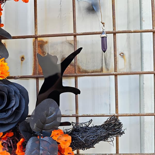 Halvmånekrans med Lys, Halloweenkrans til Fordøren A