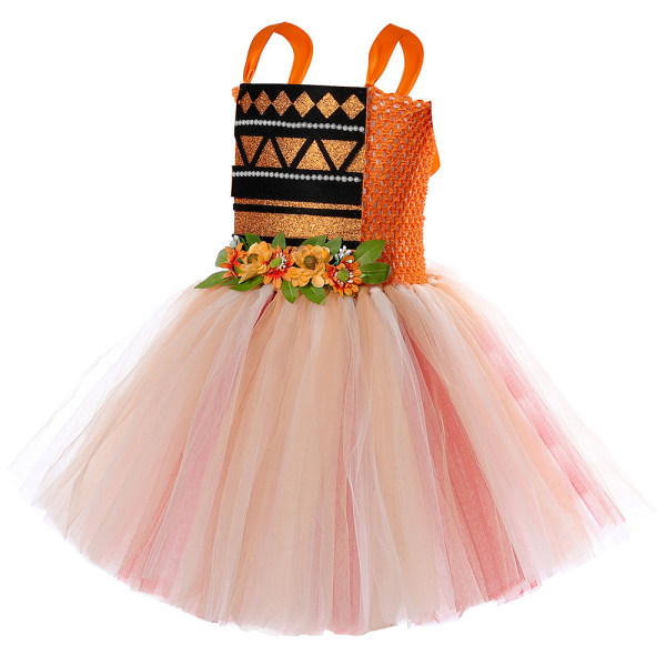 Flicka Födelsedagsklänning Spaghettiband Tulle Tutu Prinsessklänning S