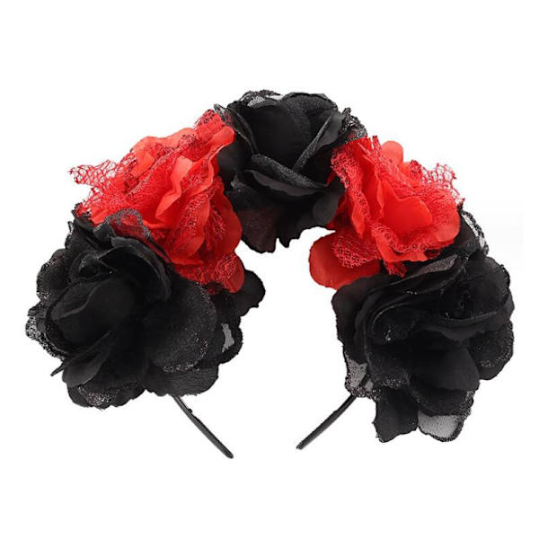 Halloween Blomsterhårband Falska Blomsterhuvudbonader Red
