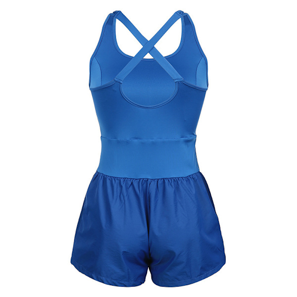Träningsromper för kvinnor, löpshorts, atletisk helkroppsoverall blue L