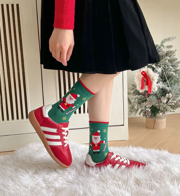 4 Par Dame Strømper Juleferie Casual Strømper