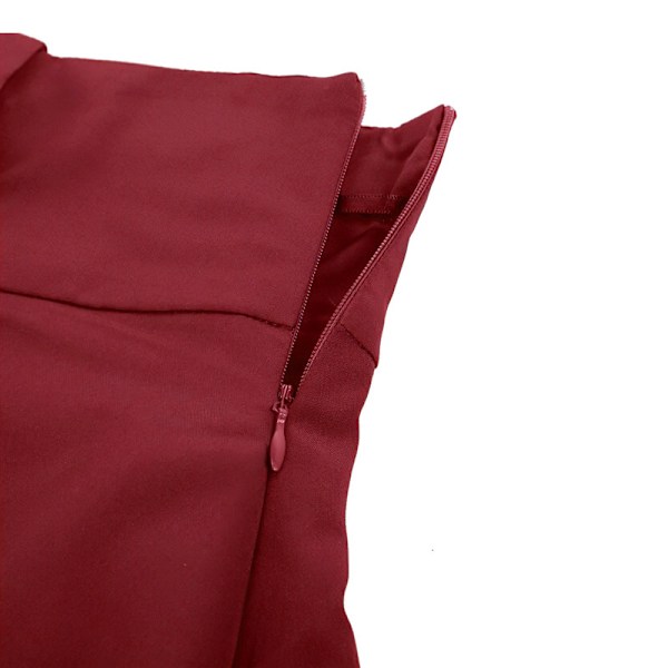 Dam Goth Steampunk Kjol Hög Midja Pirat Midi A-Linje Kjol Red XL