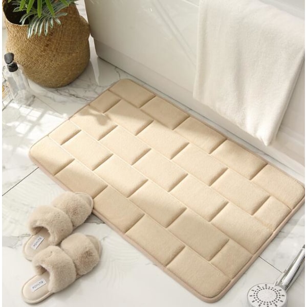 Superabsorberende Hurtigtørrende Badeværelsessvamp Gulvmåtte khaki 50*80CM