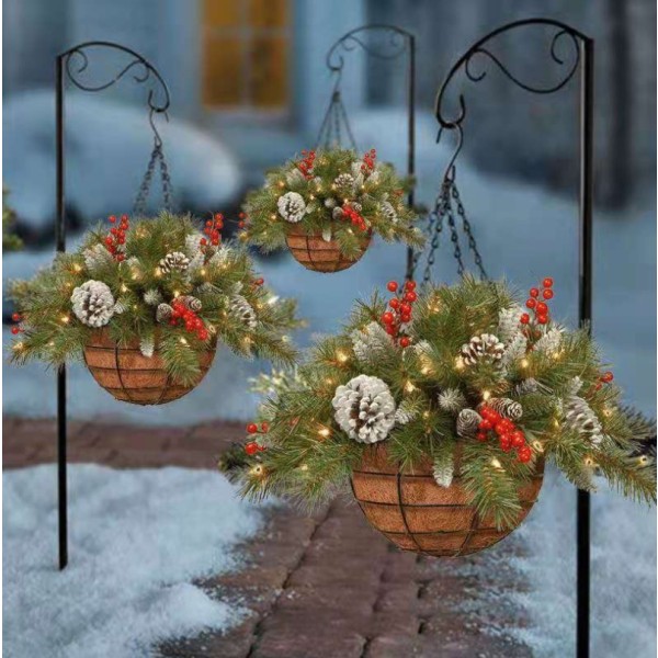 Hängande Korg med Kedja och Blomkruka för Utomhus- och Trädgårdsdekoration Warm Light