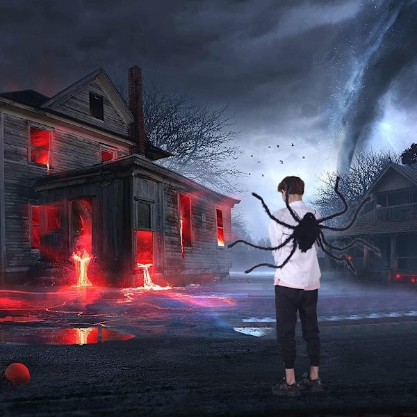 Halloween-jättimäinen hämähäkkireppu -koristeet Black M