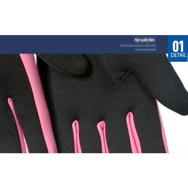 Five Finger Neopren Dykhandskar Våtdräktshandskar Pink M