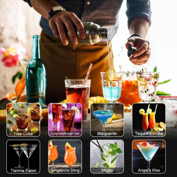14 oz Cocktail Shaker Bar Set, 17 delar