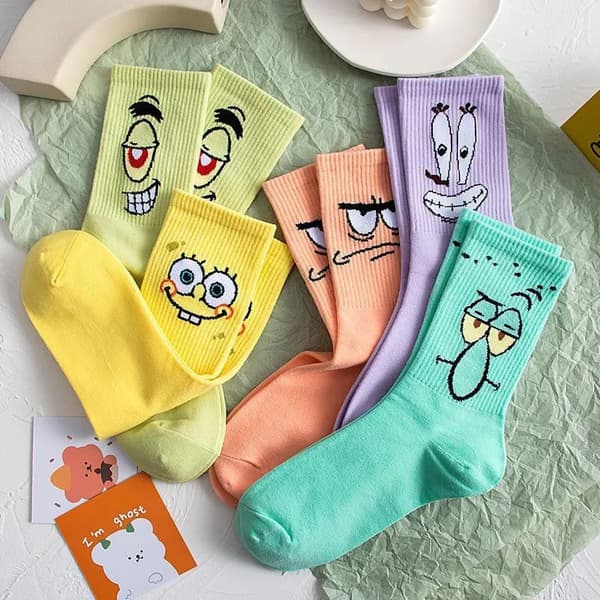 5 Paris Anime Patrick Star Sokker - Søde Tegneserie Sokker til Studerende