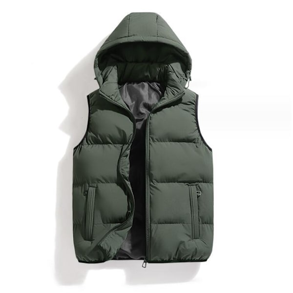 Hettevest for menn - Vinterjakke uten ermer Green L