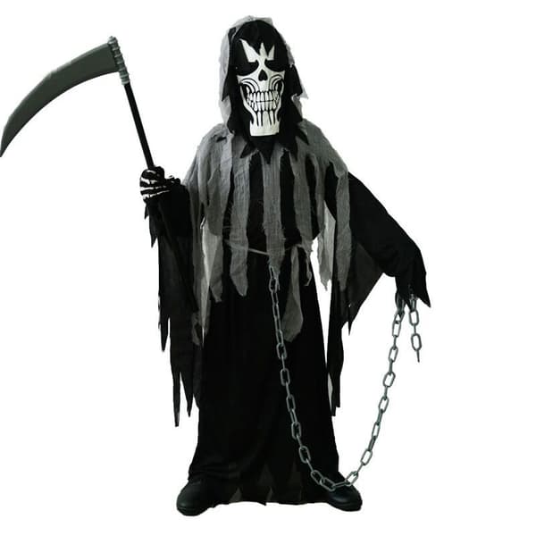 Grim Reaper-kostym för barn Halloween-kostym S