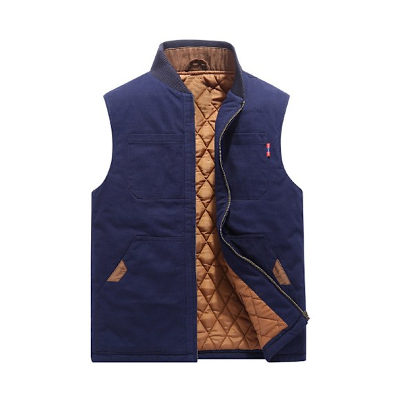 Herre Vest i Canvas med Full Glidelås for Terrengbruk Navy Blue S