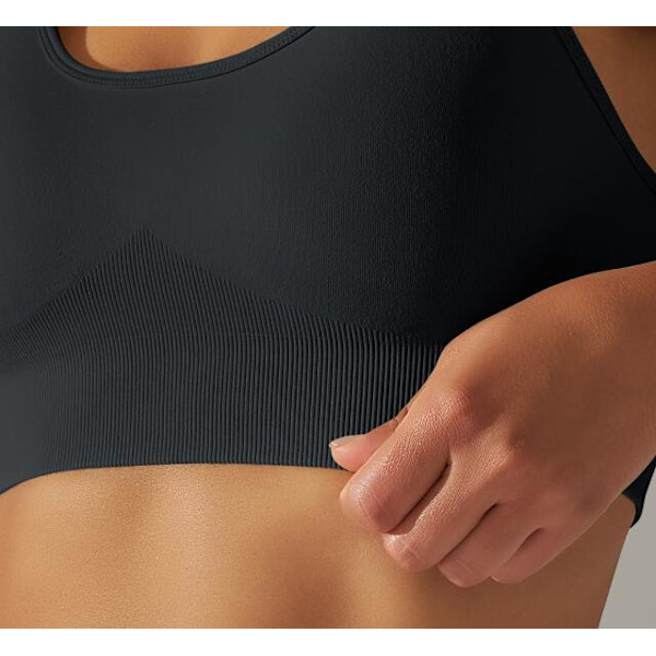 Solid Färgad Stretch Yoga Kläder Black L