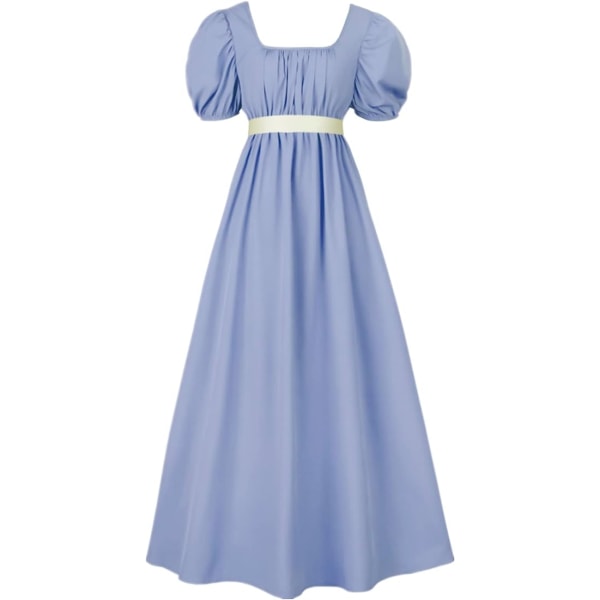 Regency Klänningar för kvinnor med satäng skärp Light Blue 2XL