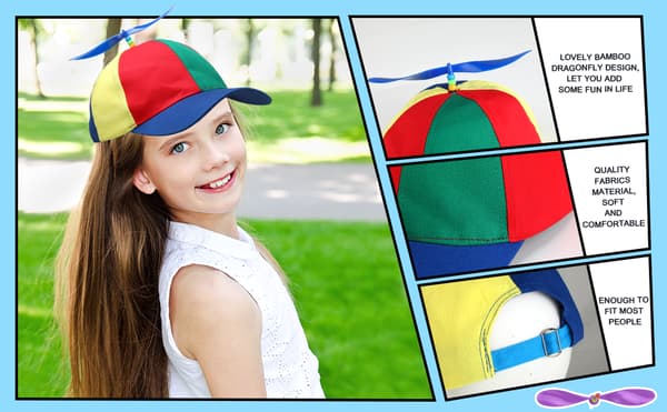 Avtagbar Propeller Bamboo Dragonfly cap STYLE 14