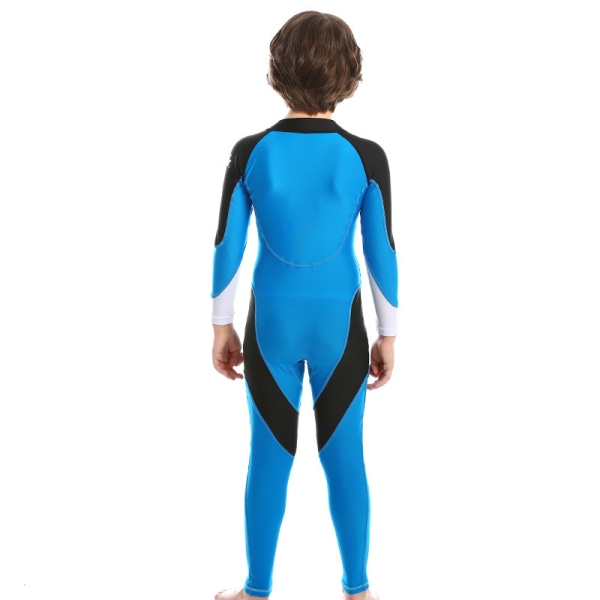 Dykardräkt för barn med dragkedja baktill för simning blue-boy M