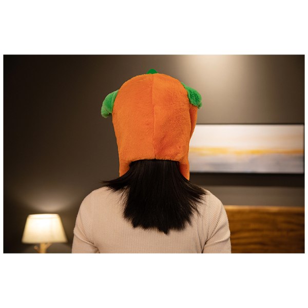 Ear Moving Jumping Hat Rolig Plysch Ghost Hat Unisex orange