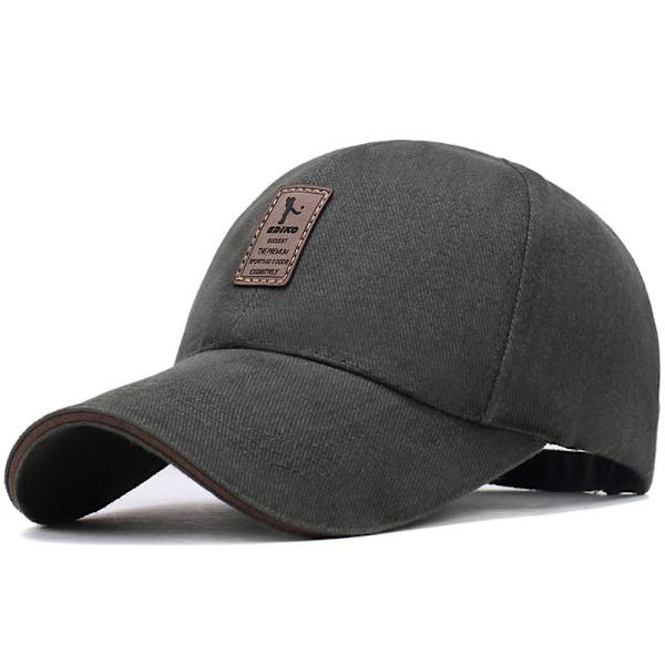 Herrtvättad enfärgad basebollkeps Army Green