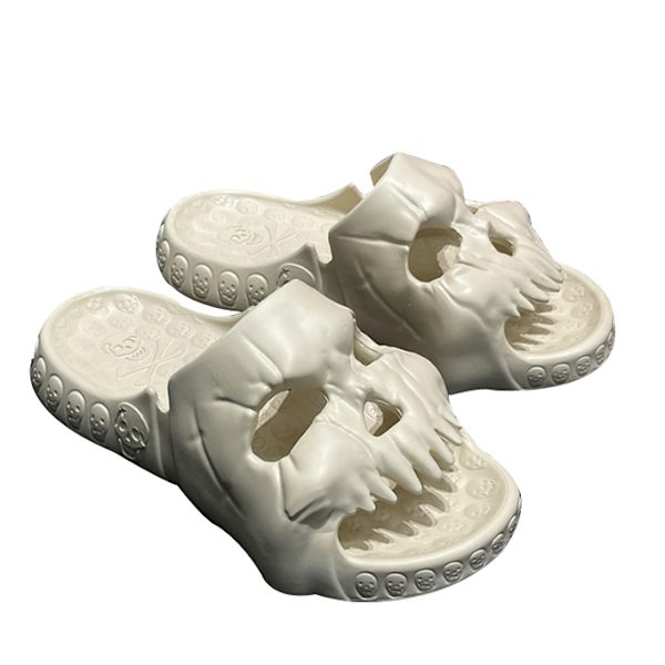 Skull Tofflor Sliders, Roliga Skull Tofflor beige 40-41
