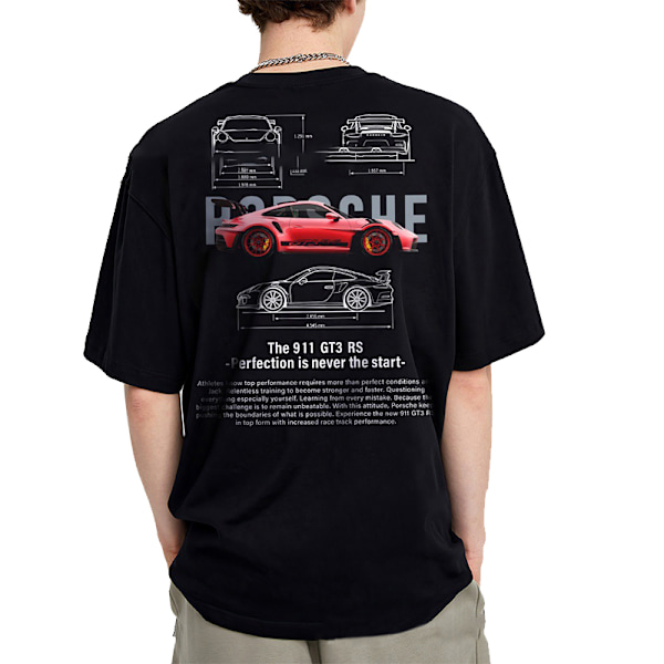 Porsche 911 T-shirt, Bilentusiast Tee, Afslappet T-shirt til Bilentusiaster Q2 XS