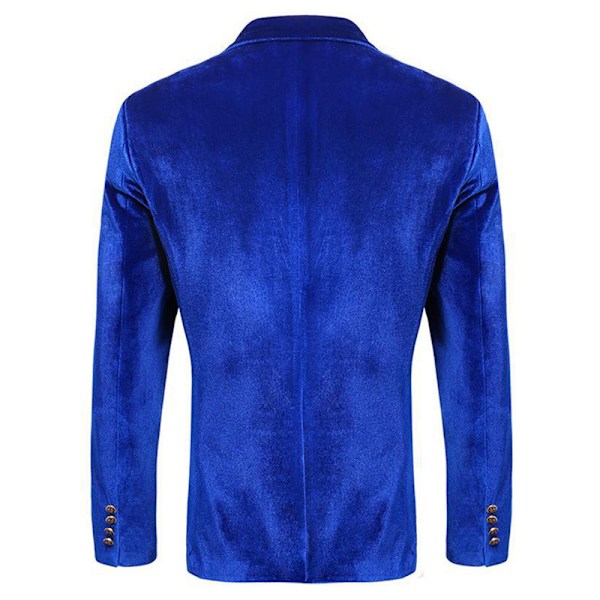 Mænds Fløjl Blazer med Hakket Rever og En Knap - Velour Smokingjakke Red M