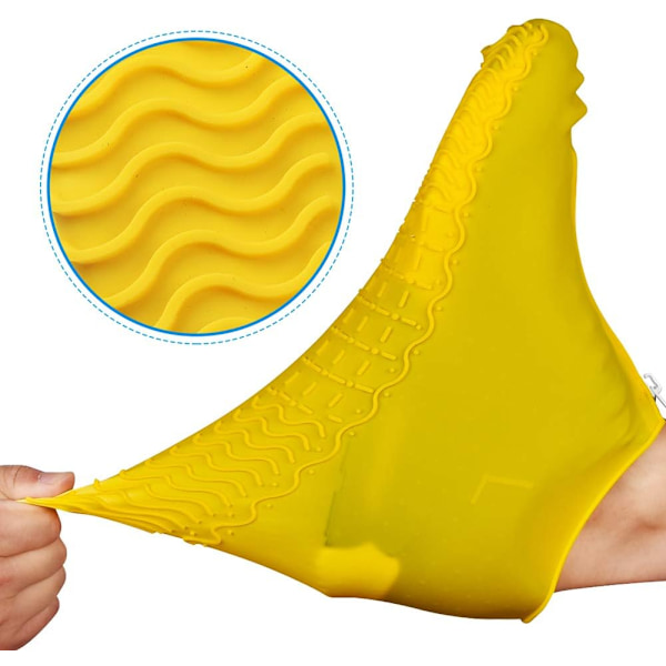 Vedenpitävät kengänsuojukset, uudelleenkäytettävät, liukumattomat sadekengänsuojukset lapsille, miehille ja naisille Yellow M