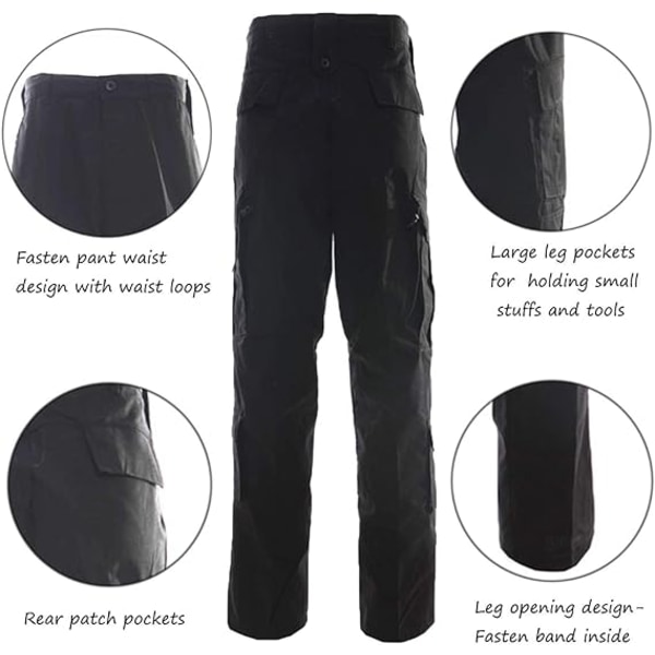 Jaktkläder för Män, Kallt Väder, Camouflage Jaktkavaj och Byxor Black S