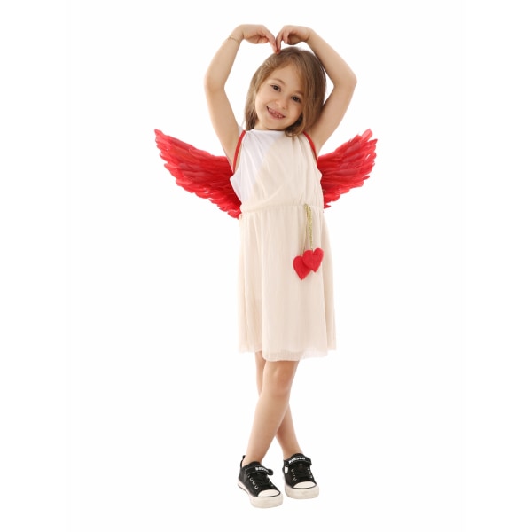 Flickans Söta Cupid-Kostym, Alla Hjärtans Dag-Kostym XL